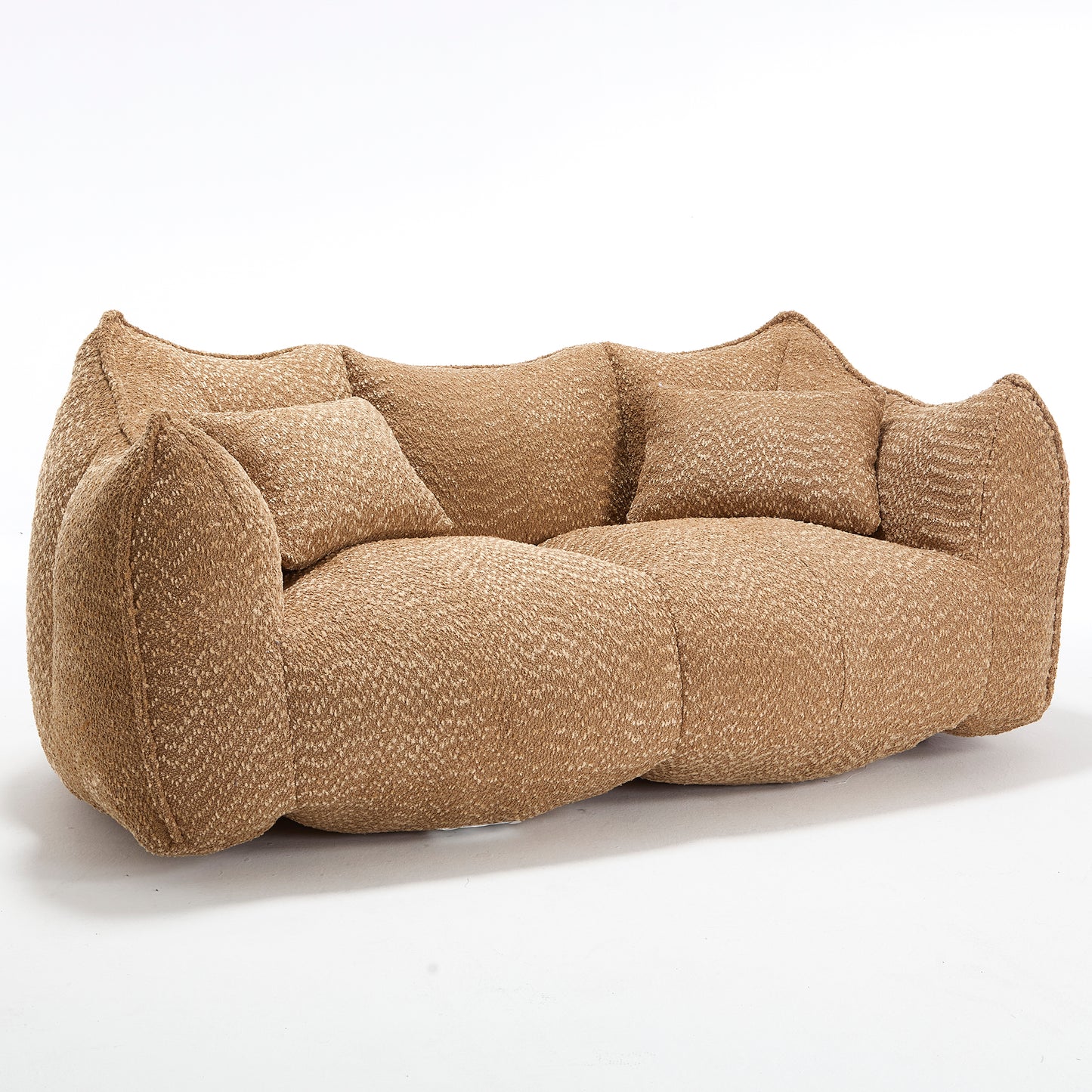 Comfortable Beanbag Chair for Two - Coffee Chenille Sofa