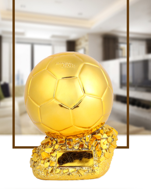 Football Trophy 21cm MVP Award Gold Plating Celebration Decor