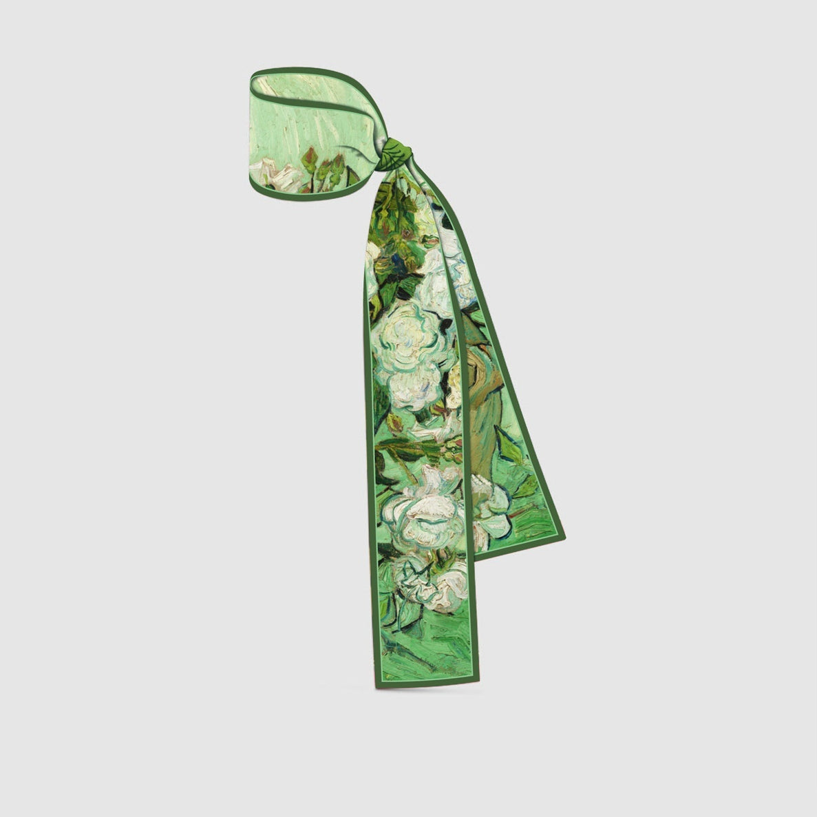 Silk Scarf Headband with Ribbon Streamer - Multiple Styles