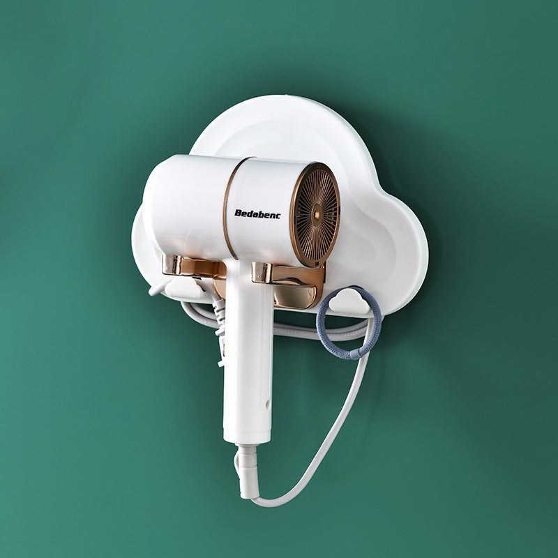 Foldable Hair Dryer Hanger for Bathroom Storage - Non-Perforated, Space Saving