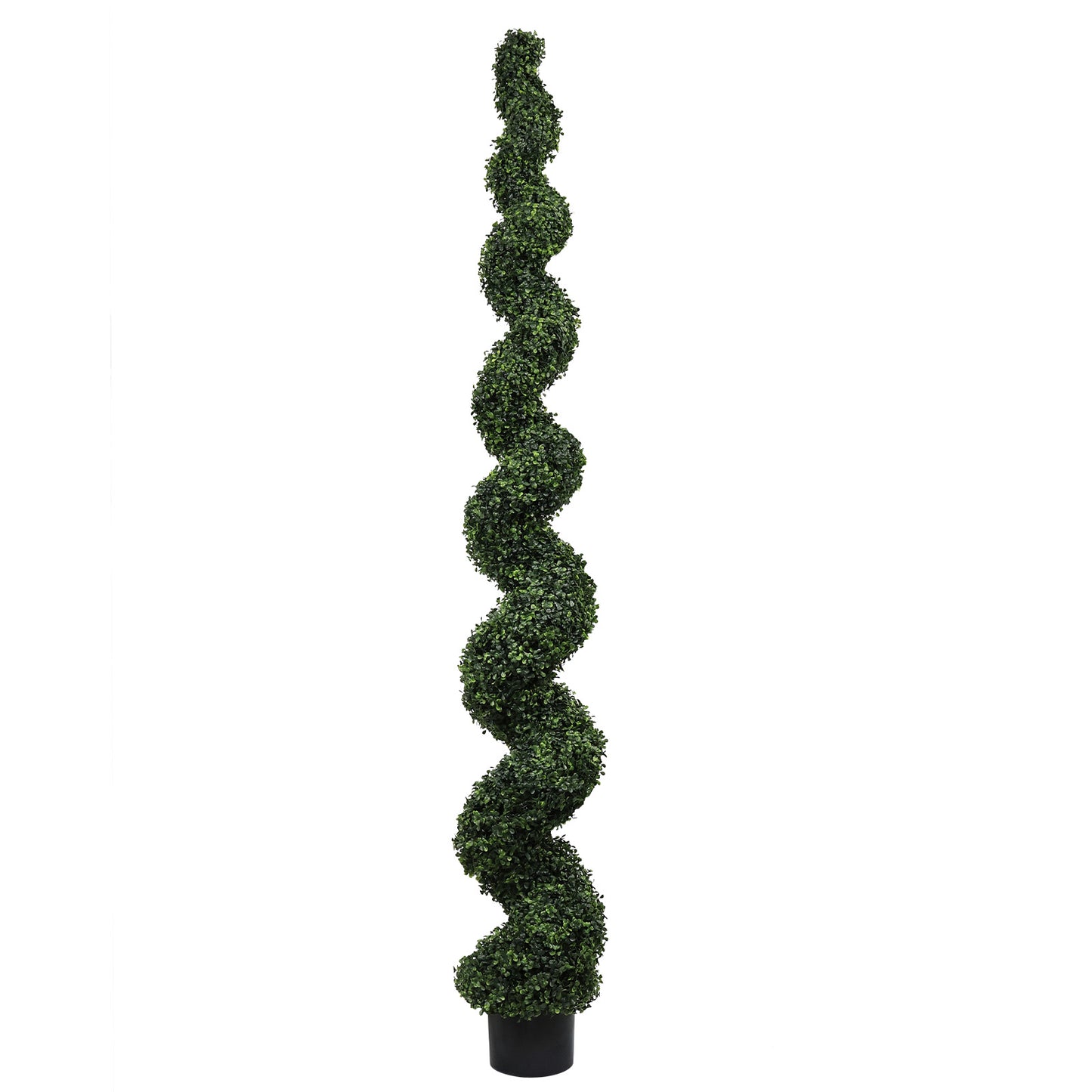 7FT Artificial Spiral Topiary Tree - Green Potted Plant