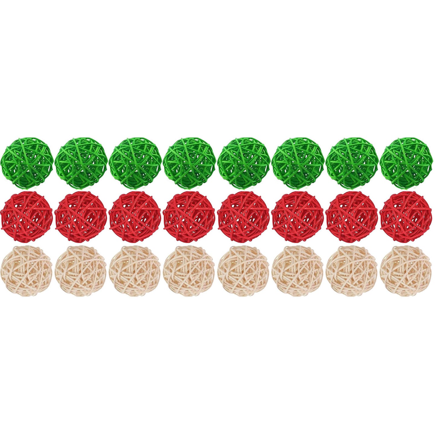 30 Decorative Rattan Balls - Holiday Vase Filler - 1.2 Inch