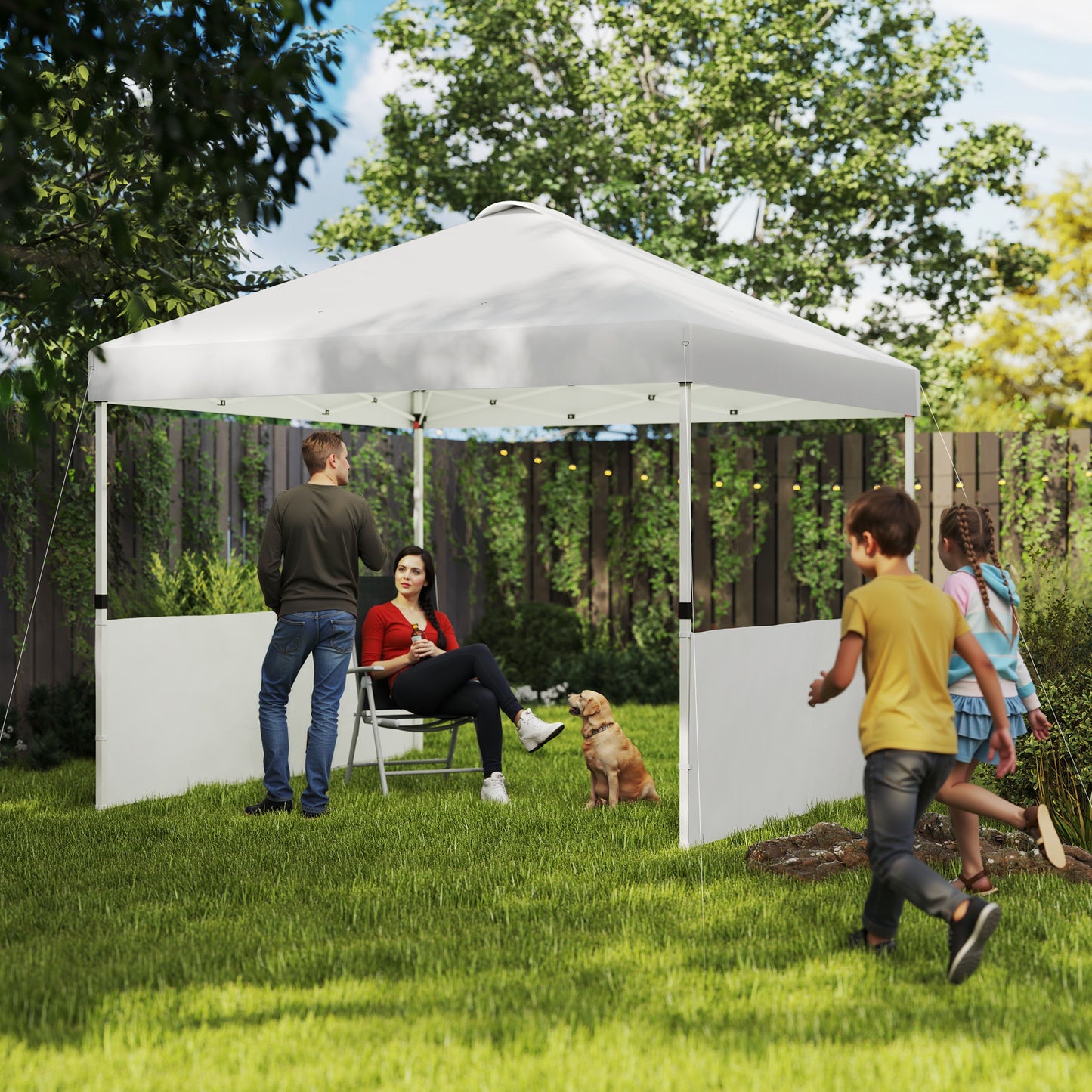 10x10 Pop Up Canopy Tent with Sidewalls - UV50+ Sun Shelter