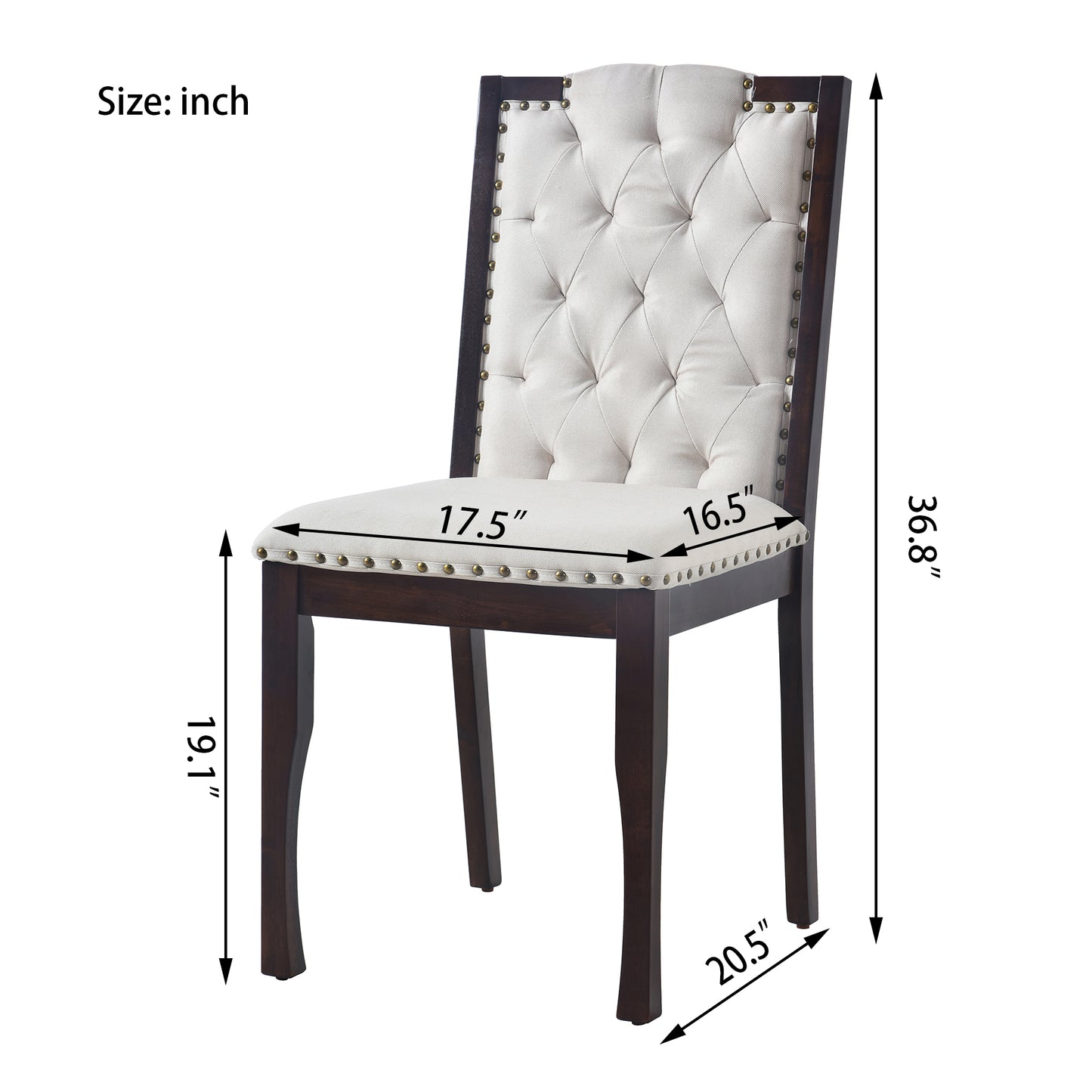 Upholstered Dining Chairs Set Of 4, High Back Diamond Button Tufted