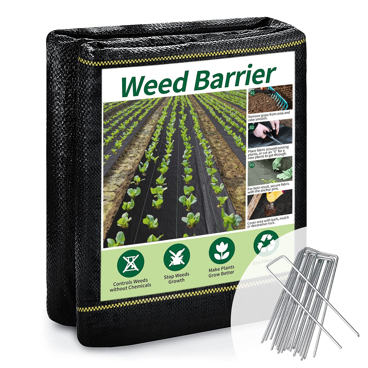 Garden Weed Control Fabric Landscape Fabric Roll for Weed Barrier and Erosion Prevention