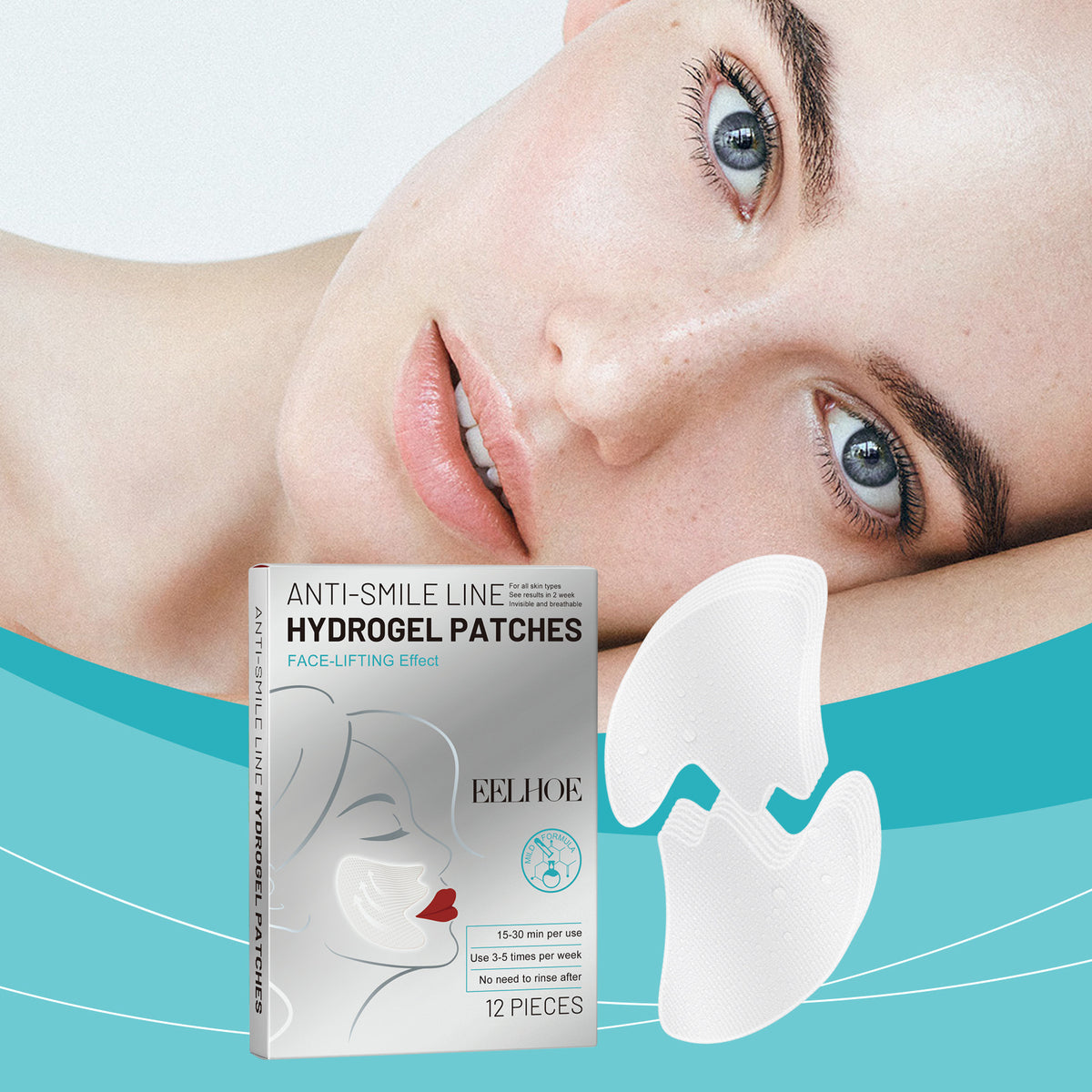 Facial Patch Set for Skin Care - Microcrystalline Smile Pattern 12 Pieces