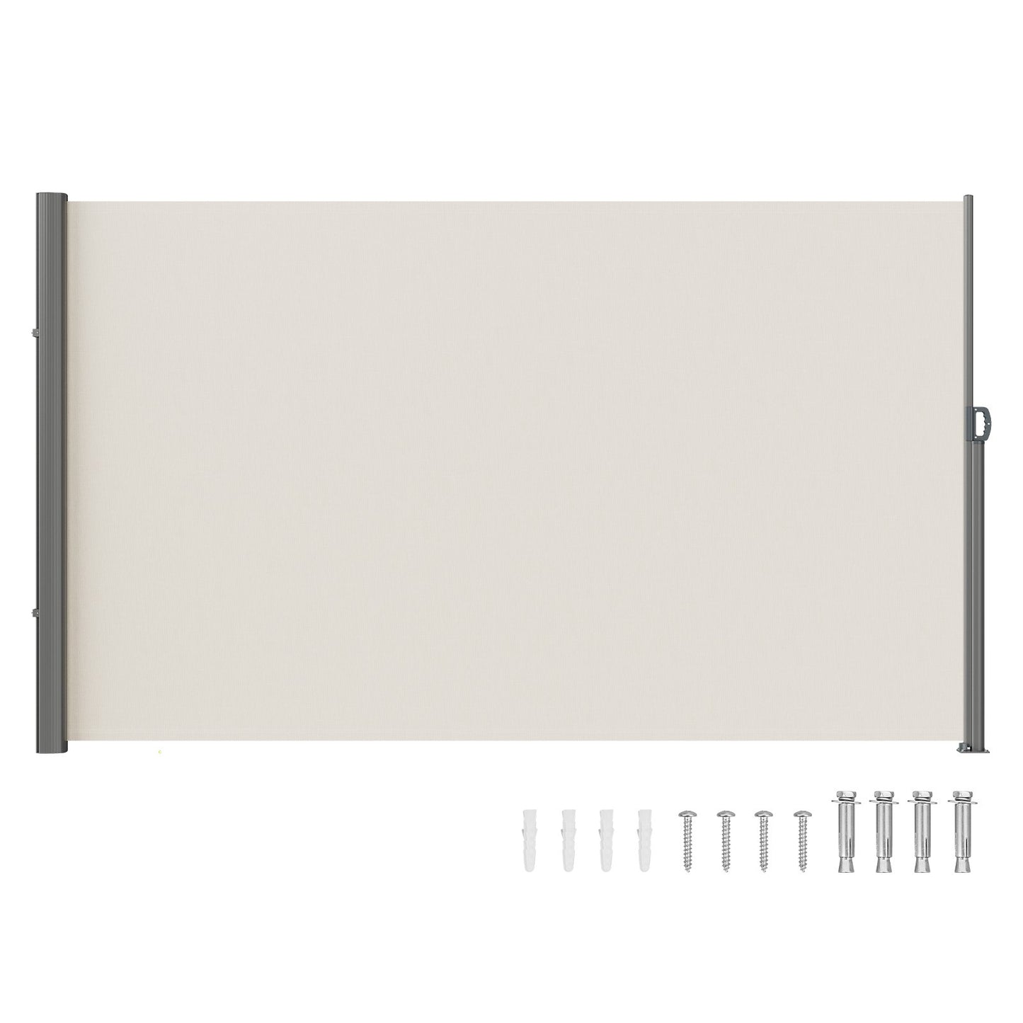 Beige Retractable Patio Sun Screen Wind & Privacy Barrier 71x118 Inches