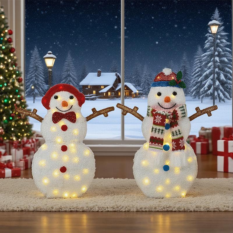 Cute Snowman Decorative String Lights - Warm White LED