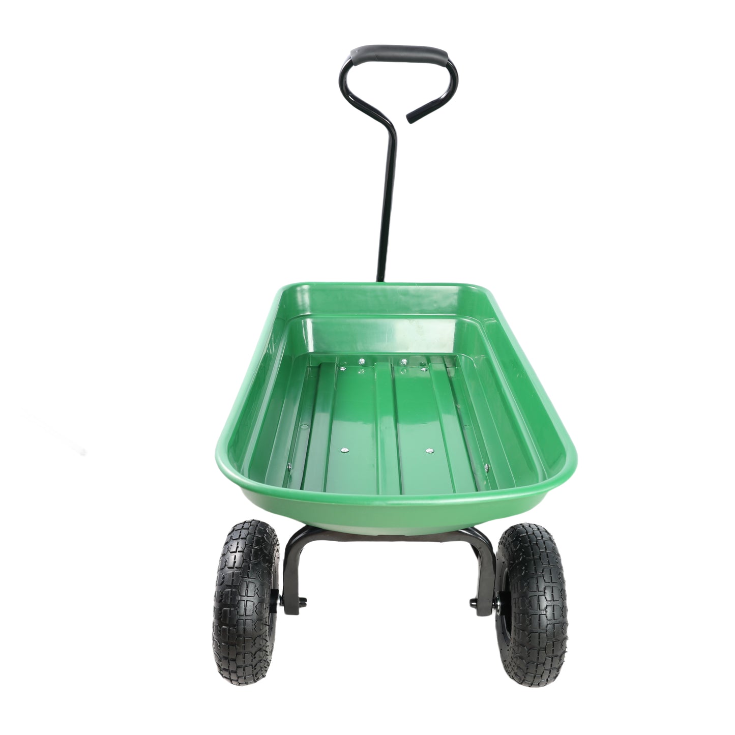 Folding Garden Dump Cart with Steel Frame 10 Inches Green Capacity 220lbs