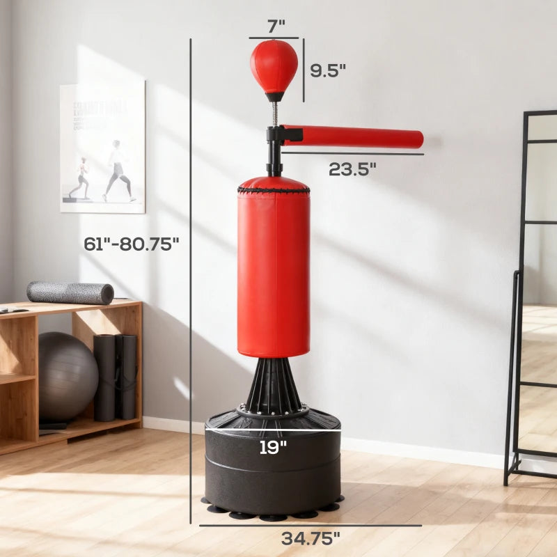 Freestanding Boxing Bag with Speed Ball and Adjustable Height