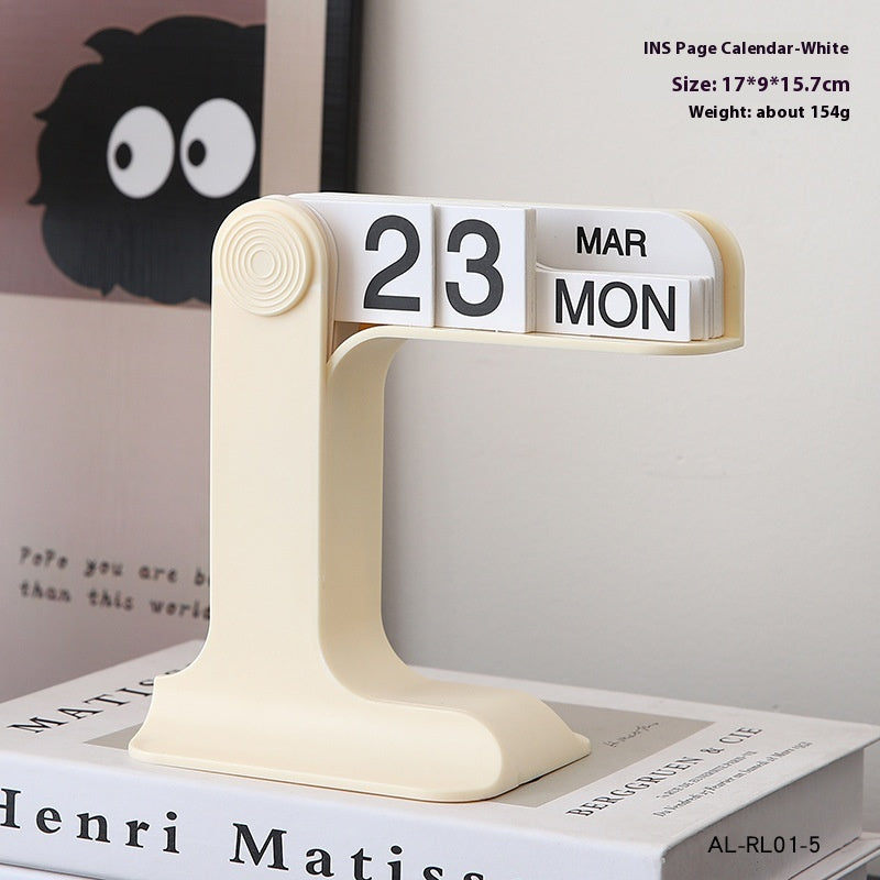 Wooden Calendar Office Desk Decor - Wind Flip & Perpetual Styles for Home & Study
