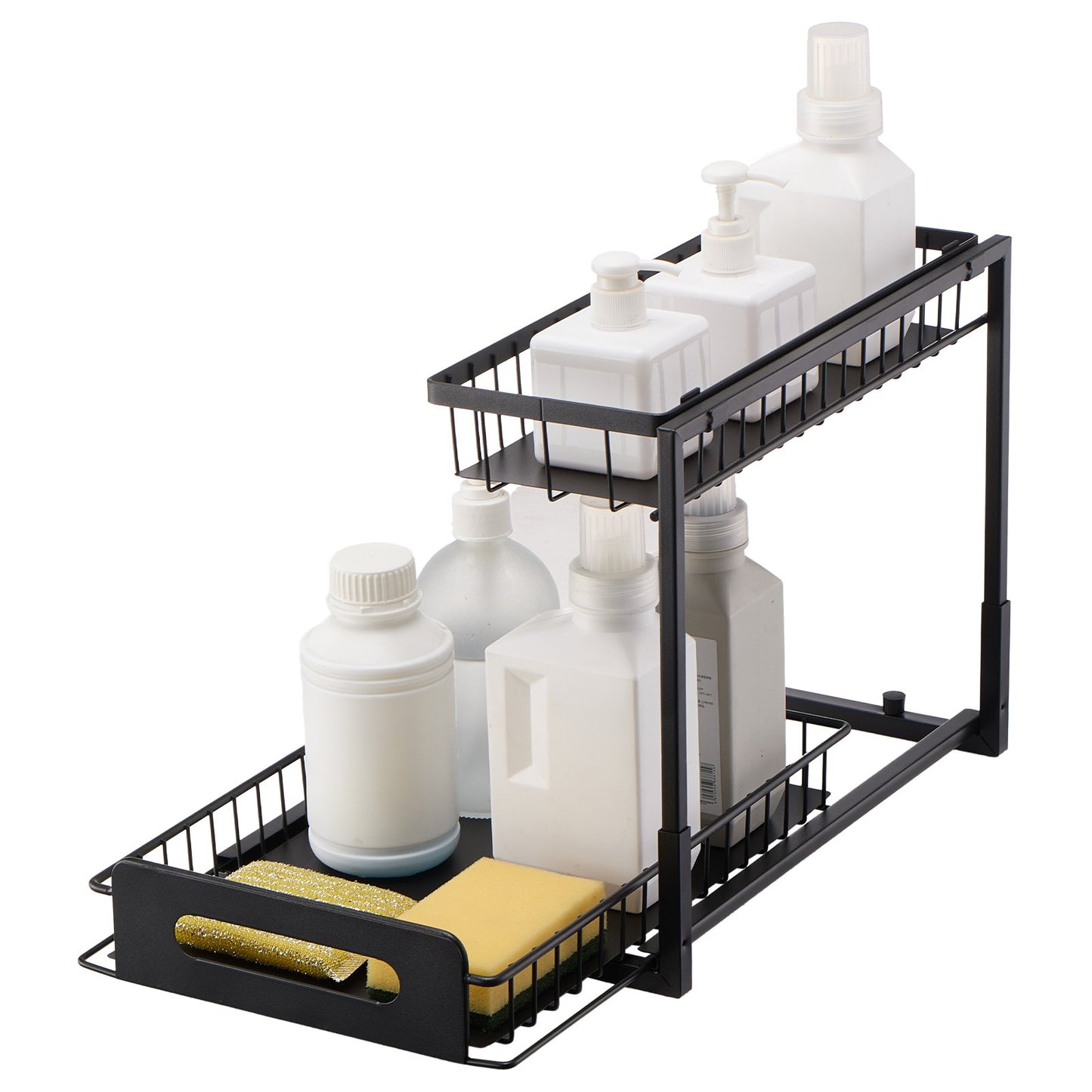 2-Tier Pull Out Under Sink Organizer - 10.7"W x 14.2"D - Black