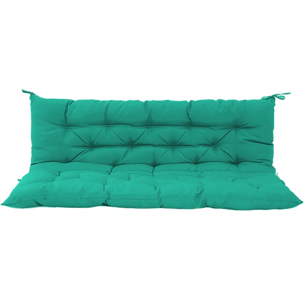 Waterproof 60 Inch Outdoor Swing Cushion with Backrest - Blue