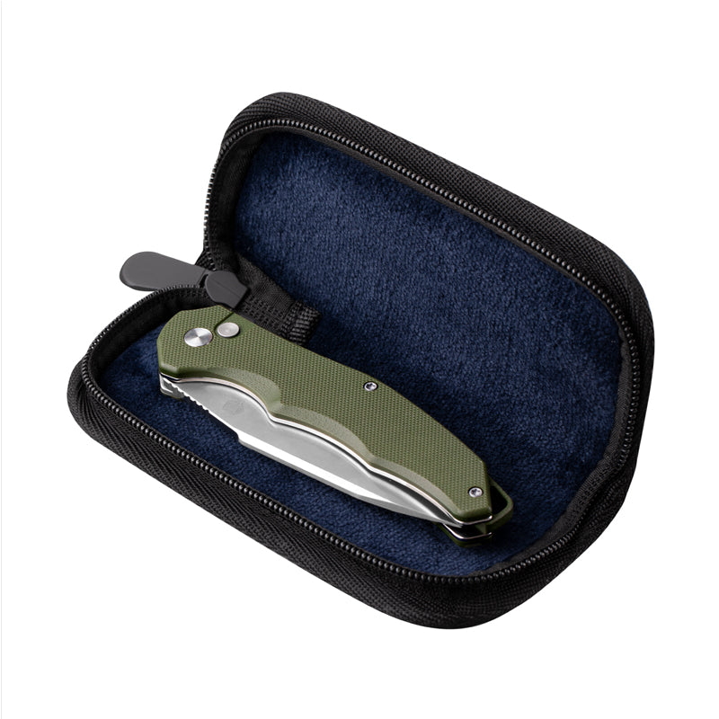 Folding Knife with G10 Handle - 14C28N Steel Outdoor Tool