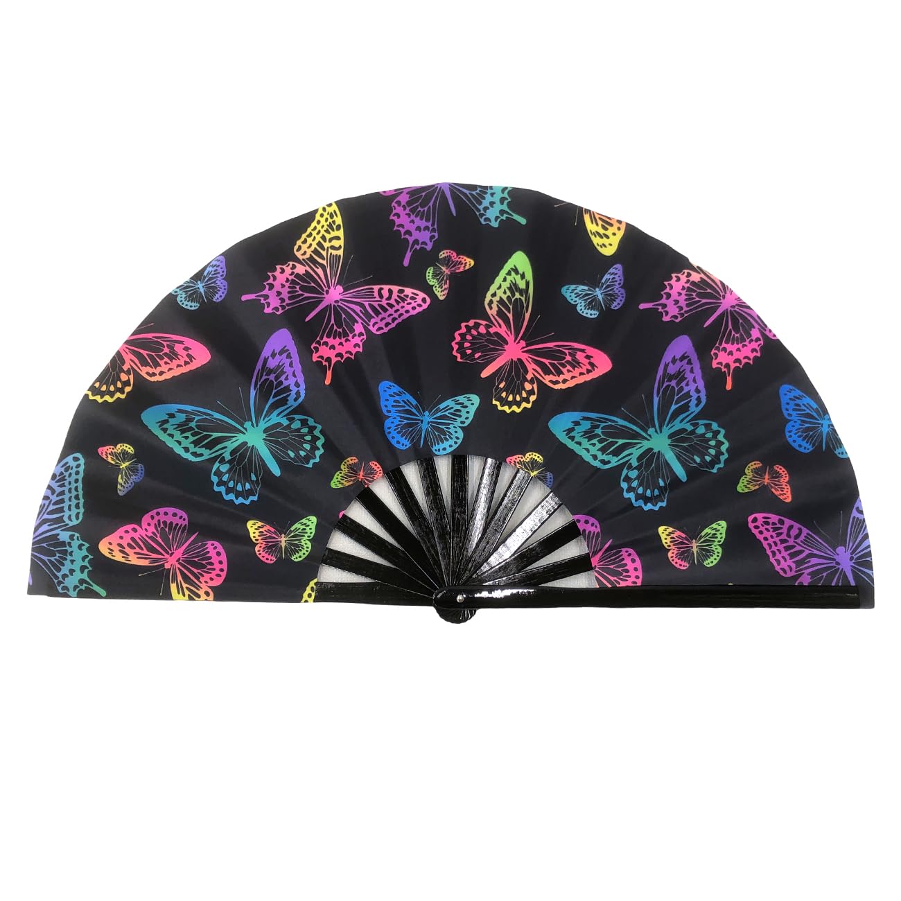 Butterfly Folding Fan - UV Glow Hand Fan for Parties & Weddings