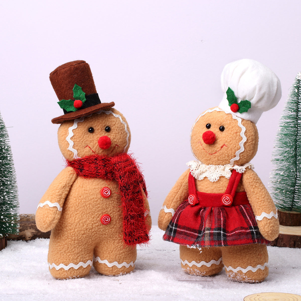 Christmas Gingerbread Man Doll for Holiday Decor - Men & Women Variants