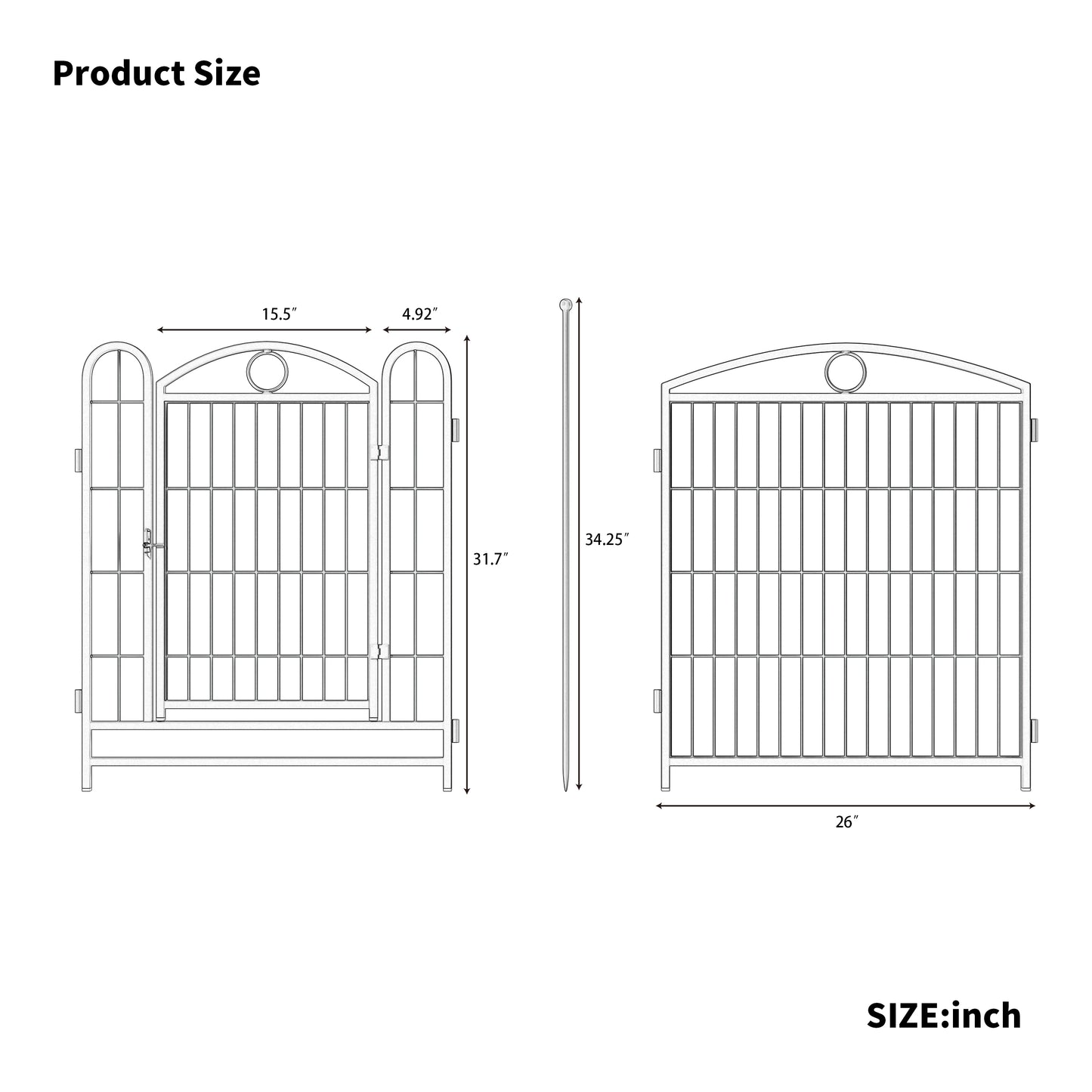 Indoor Outdoor 32 Inch Metal Dog Playpen with Doors - Heavy Duty Pet Fence