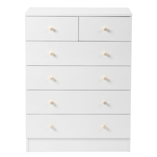 Modern 6-Drawer Dresser - White Storage Solution for Home