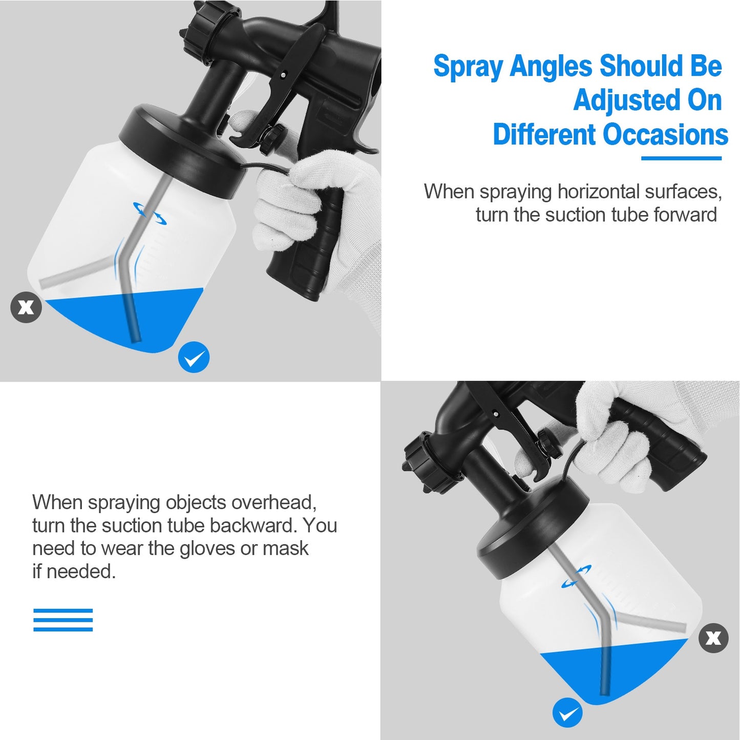 800ML Paint Spray Gun for Home Garden Decoration - 3 Pattern HVLP Painter