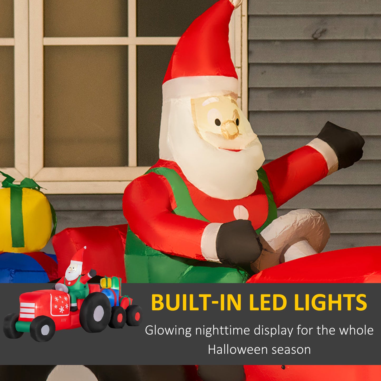 9ft Christmas Inflatable Santa Claus with Colorful Gift Boxes