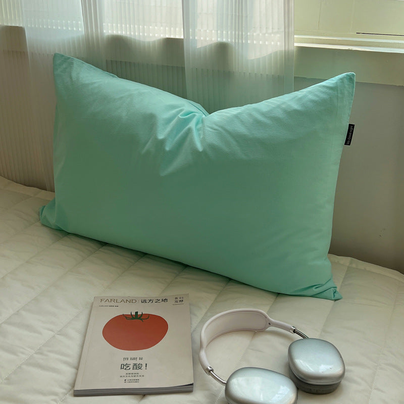Cotton Pillowcase Solid Color Washable Bed Pillow Cover Home Decor