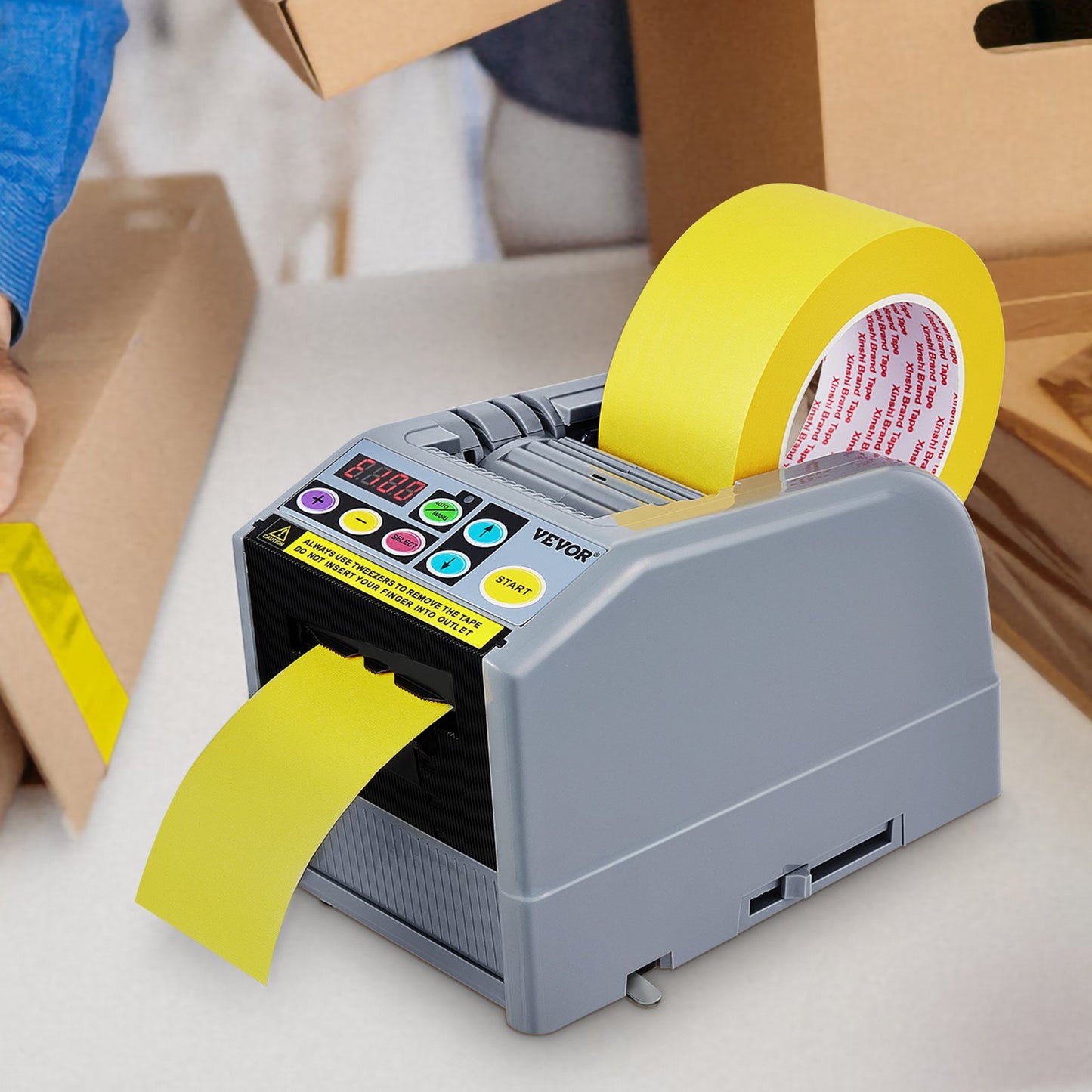 Automatic Tape Dispenser Electric Tape Cutter for Packaging 6-60mm Width - Grey