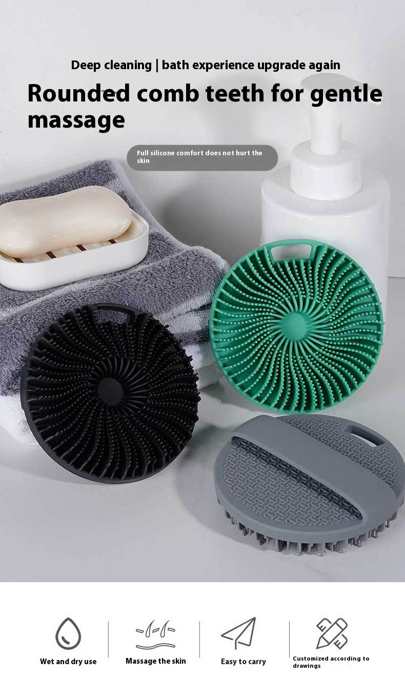 Handheld Silicone Shower Bath Brush - Home Bathroom Cleaning Tool