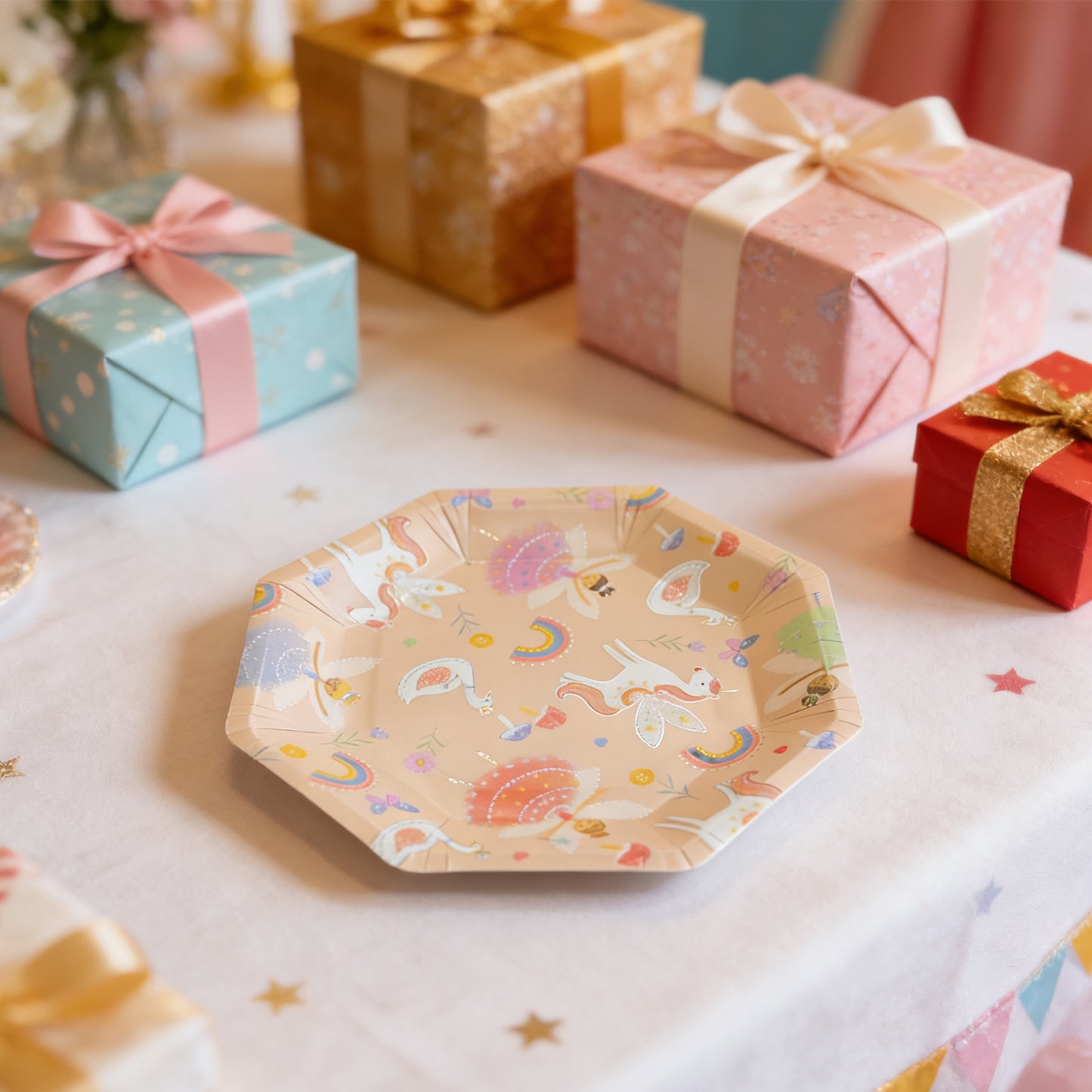 Cartoon Octagonal Paper Plates - 6 Pack