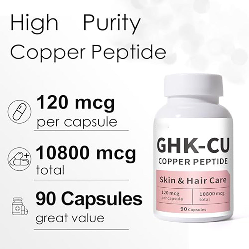 Copper Peptide Hair and Skin Supplement Capsules - 90 Count