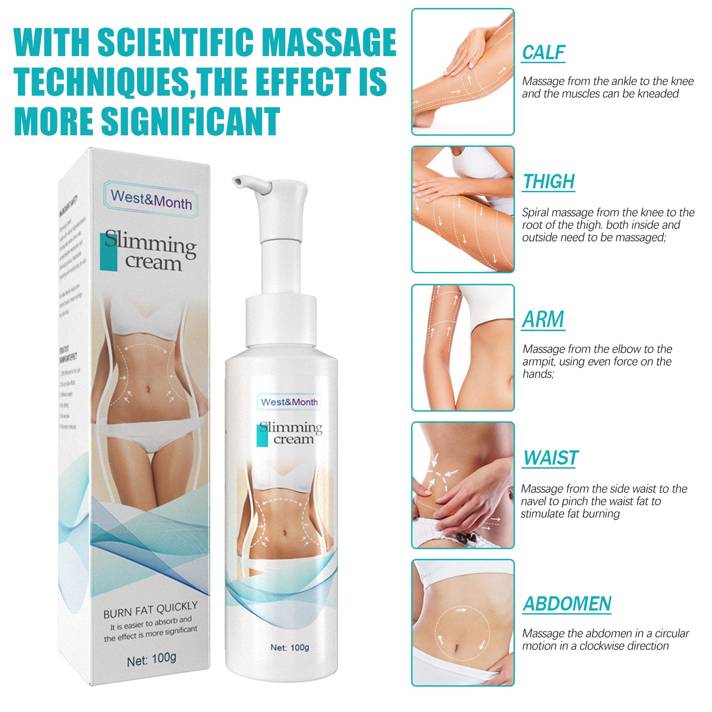 Firming Body Shaping Cream - Moisturizing Massage Cream for Thighs & Waist