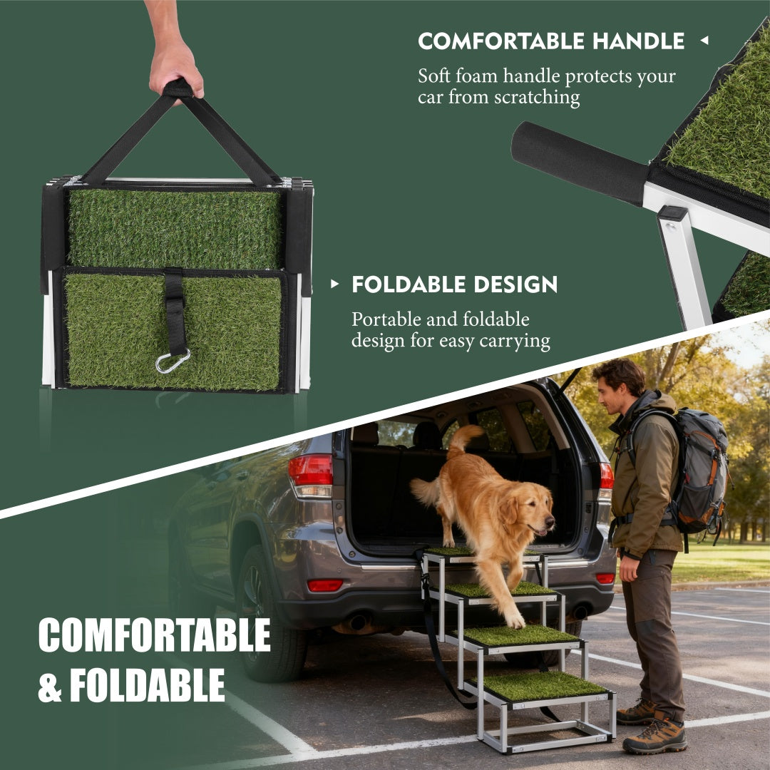 Foldable Dog Ramp for Cars SUVs Trucks Large Dogs Non-Slip Support Lightweight