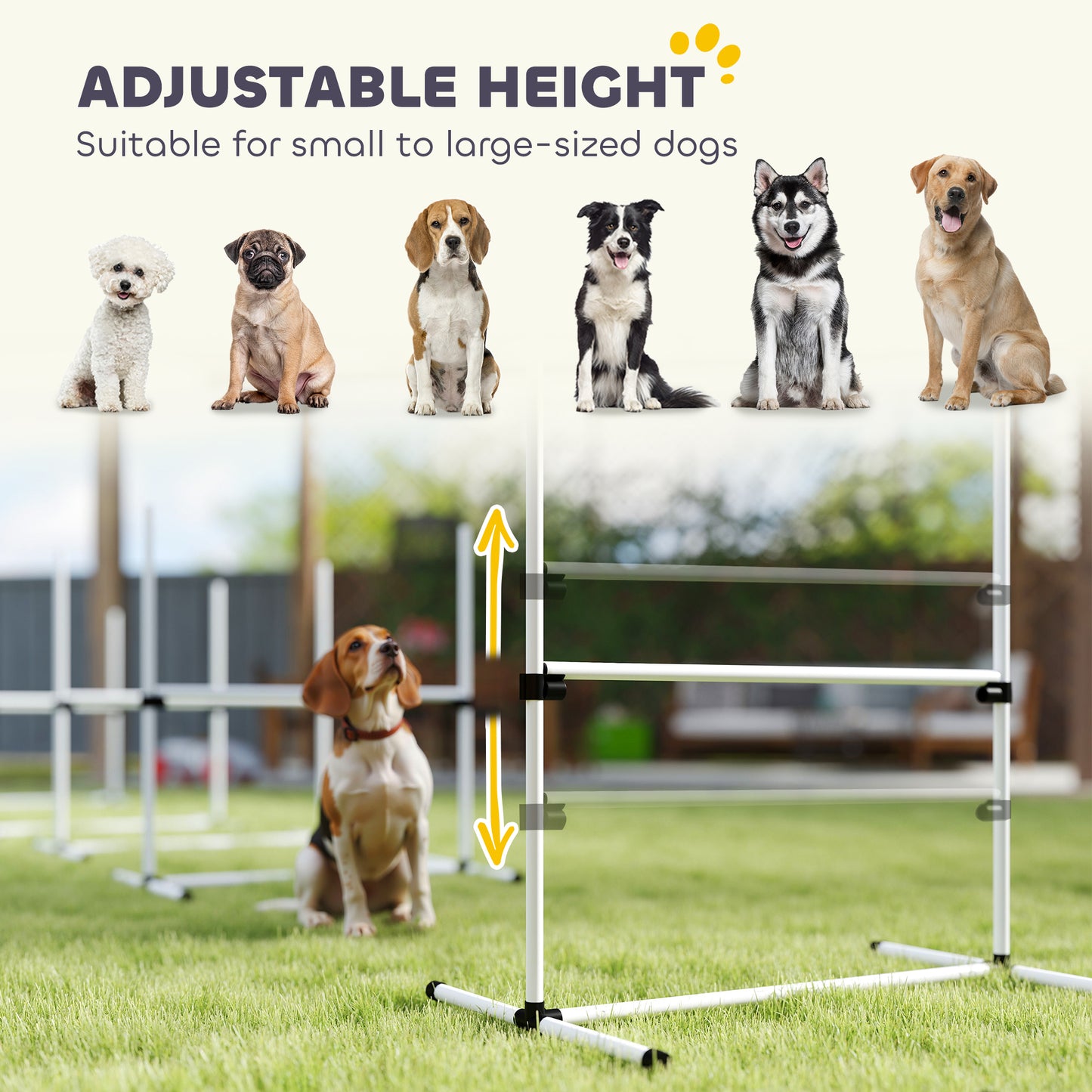Dog Agility Training Equipment Set with Adjustable Height Jumps & Carry Bag