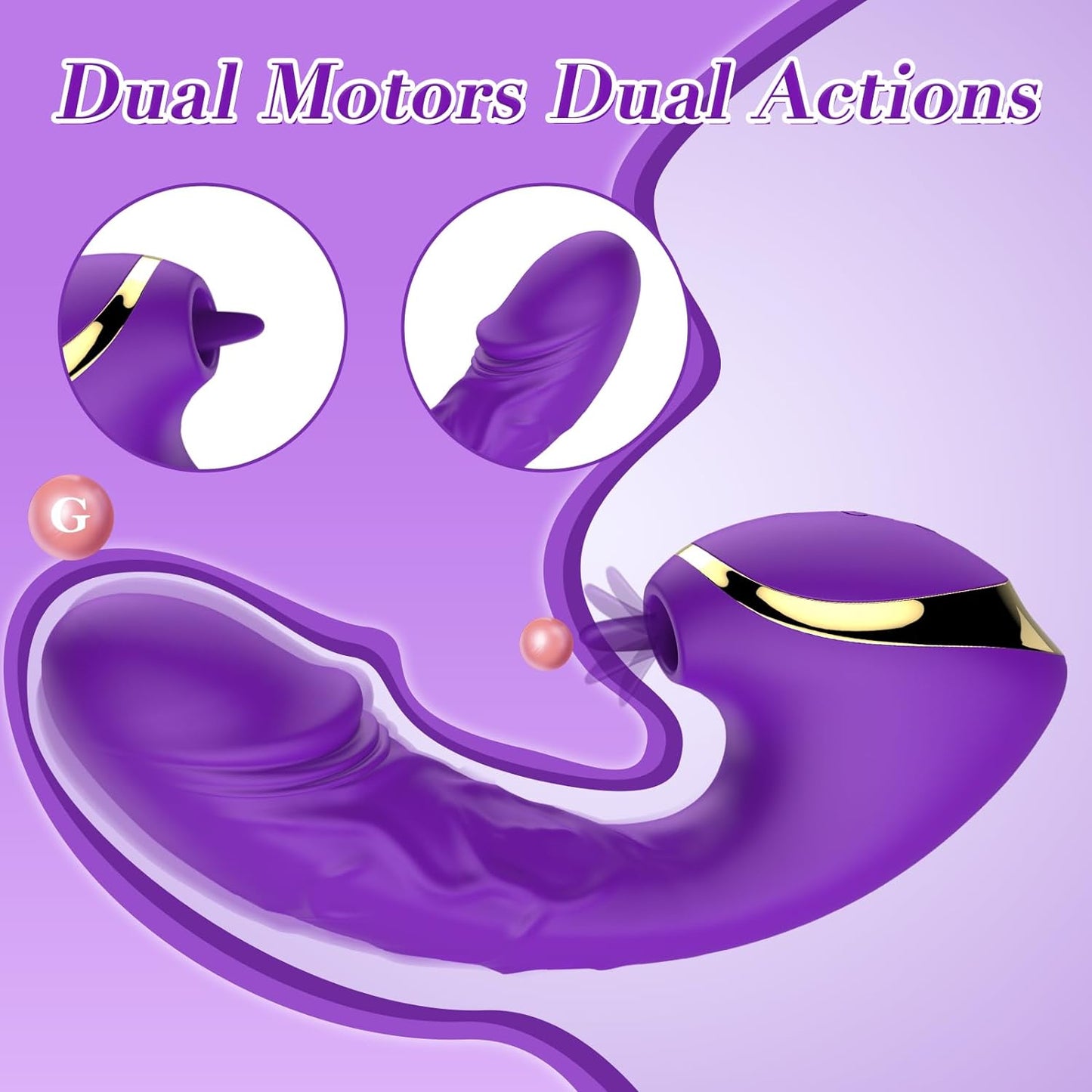G-Spot Vibrator 2-in-1 Wearable Vibrator & Clitoris Stimulator - Purple
