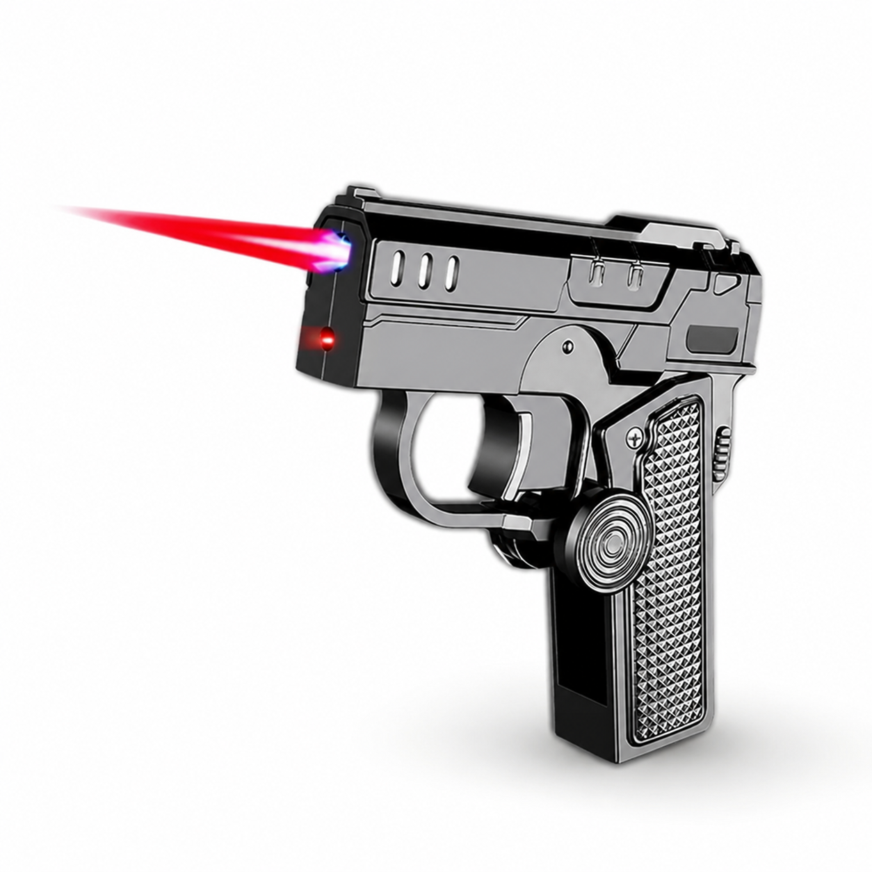 Windproof 2-in-1 Torch Lighter with Fidget Spinner Design - Black