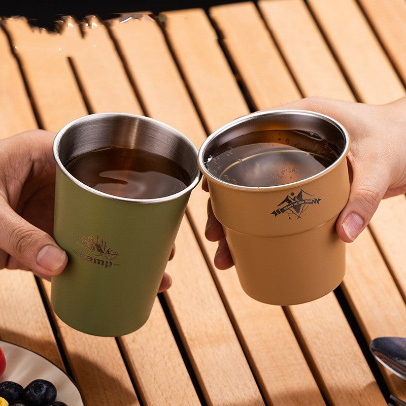 Camping Tableware Stainless Steel Coffee Cup - Single Layer Portable Drinkware