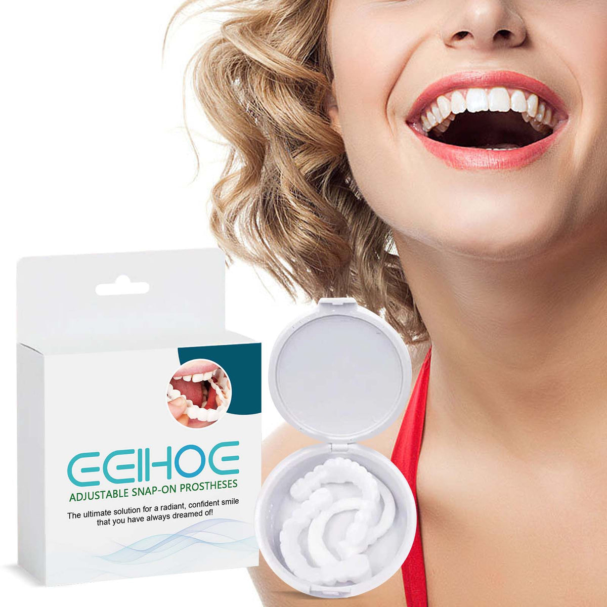 Adjustable Snap-On False Teeth - Resin Veneers