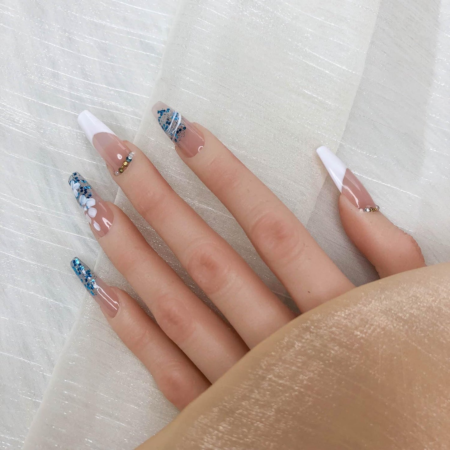 Handmade Acrylic Press-On Nails Kit - Reusable False Nail Set