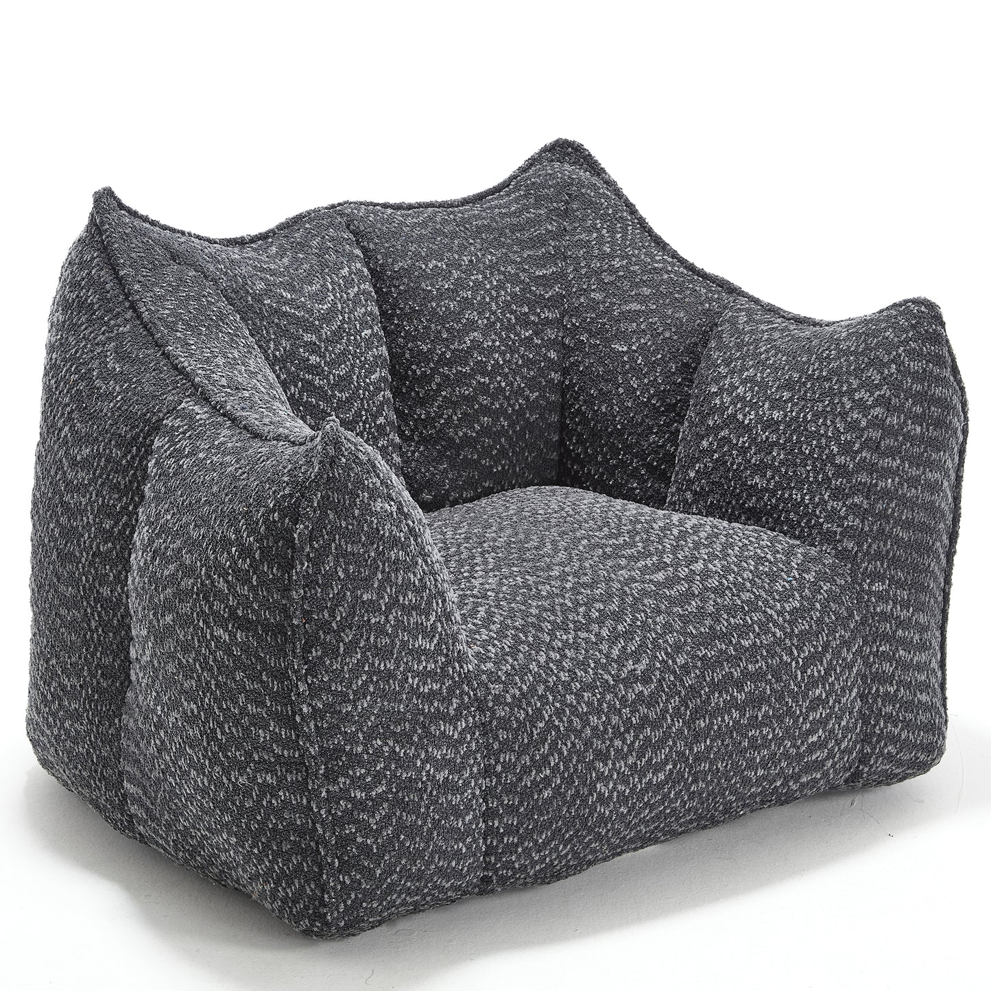 Comfortable Chenille Bean Bag Chair - Black Lazy Sofa
