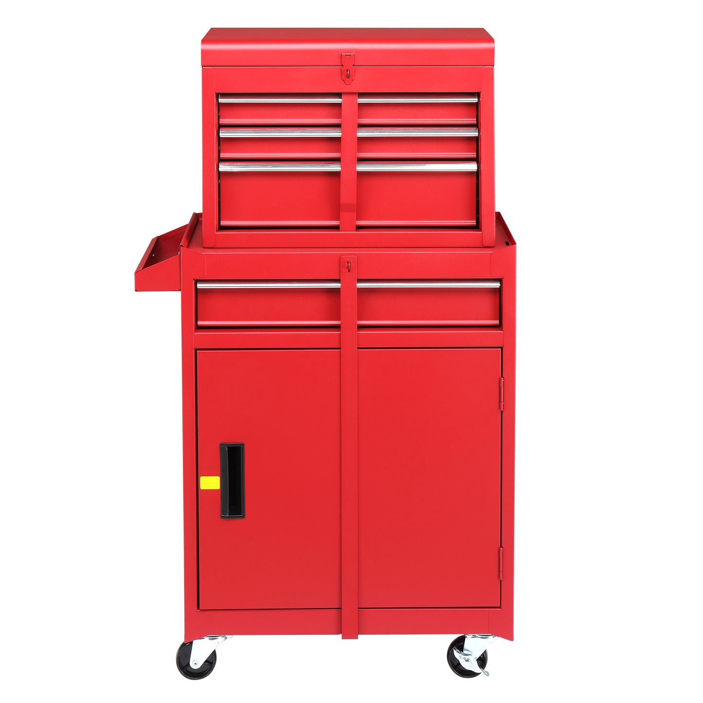 4-Drawer Steel Tool Cabinet with Lock - Heavy Duty Service Cart in Red