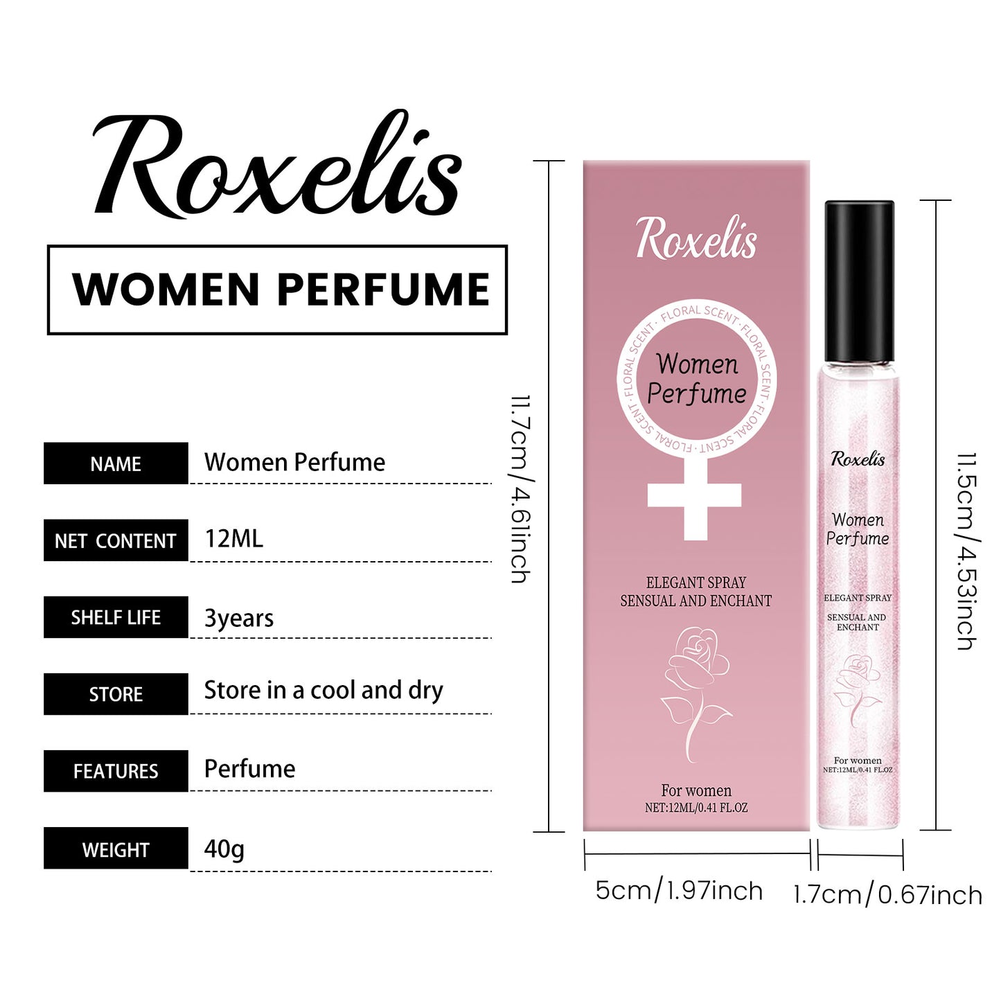 Desert Rose Perfume Spray - Elegant Long-Lasting Floral Fragrance Mist 12ml