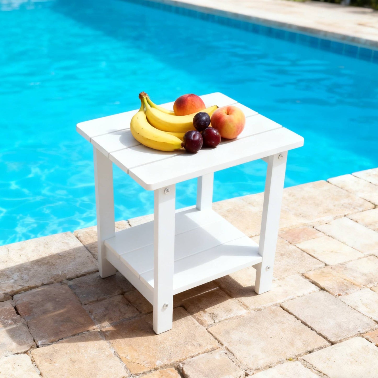 Stylish Side Table Perfect For Outdoor Yard Togethers Snacks & Cozy