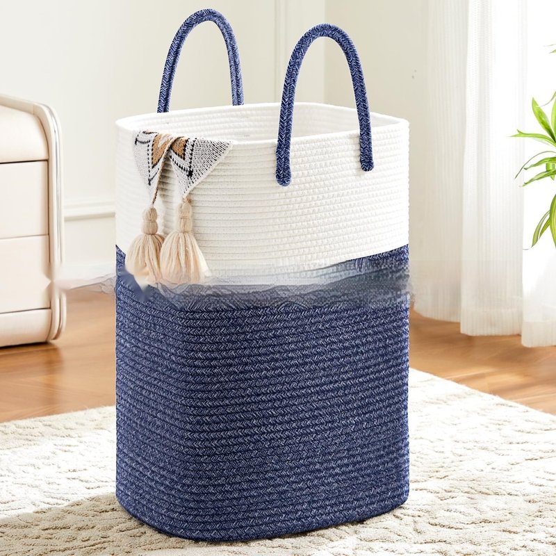 Foldable Cotton String Storage Basket for Home Organization