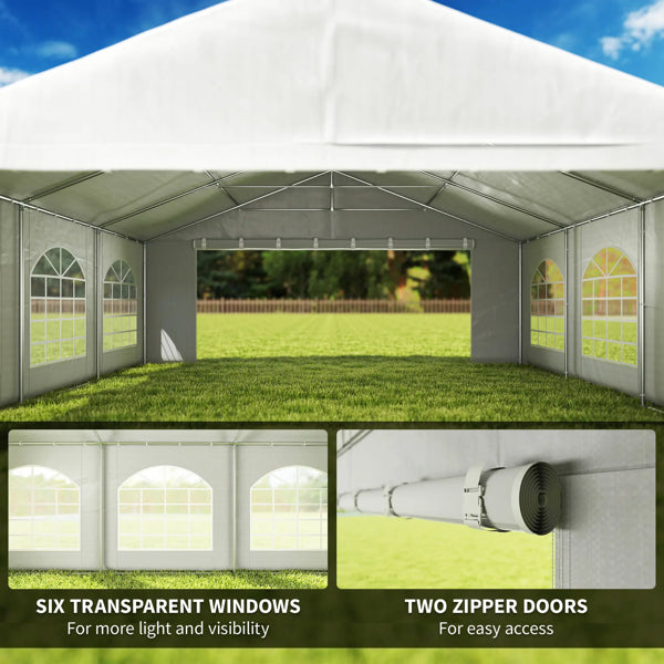 Large Wooden Gazebo with UV-Resistant Roof and Steel Frame