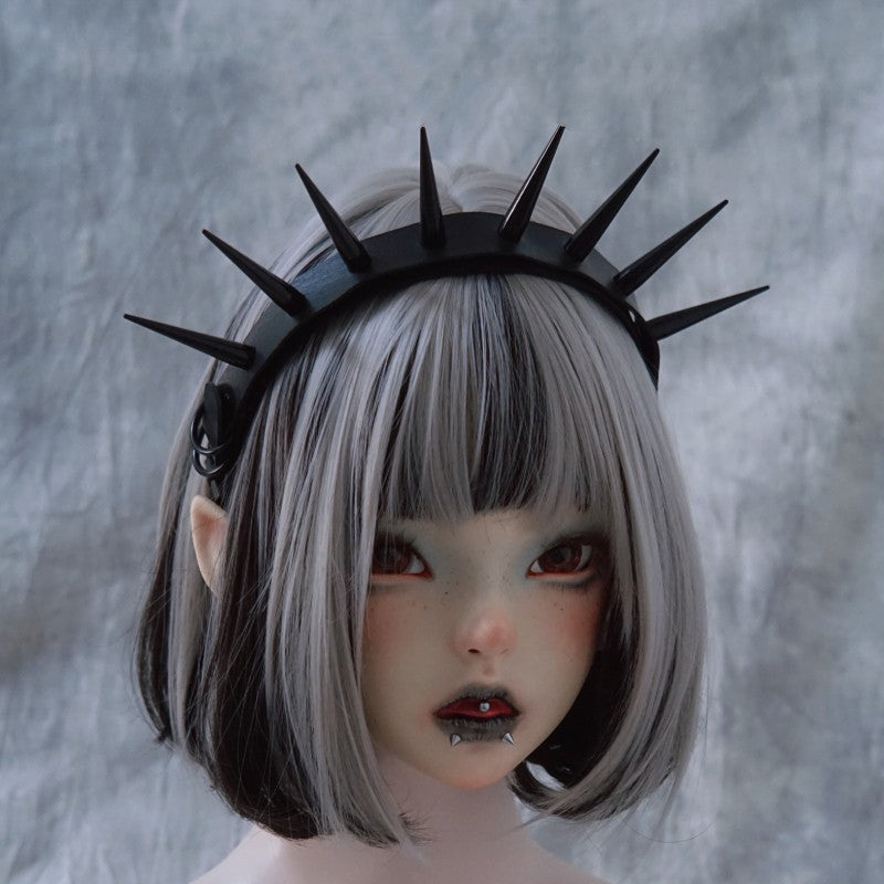 Dark Punk Rivet Headband - Imitation Leather Hair Band