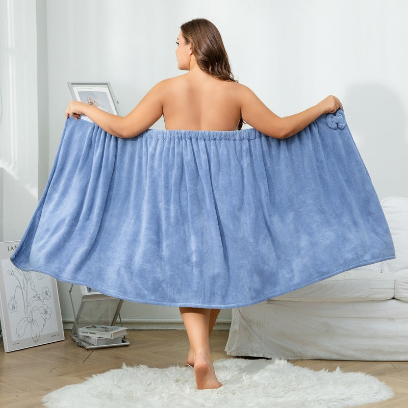 Plus Size Cotton Bathrobe with Hat Set - Absorbent, Comfortable Lounge Wear