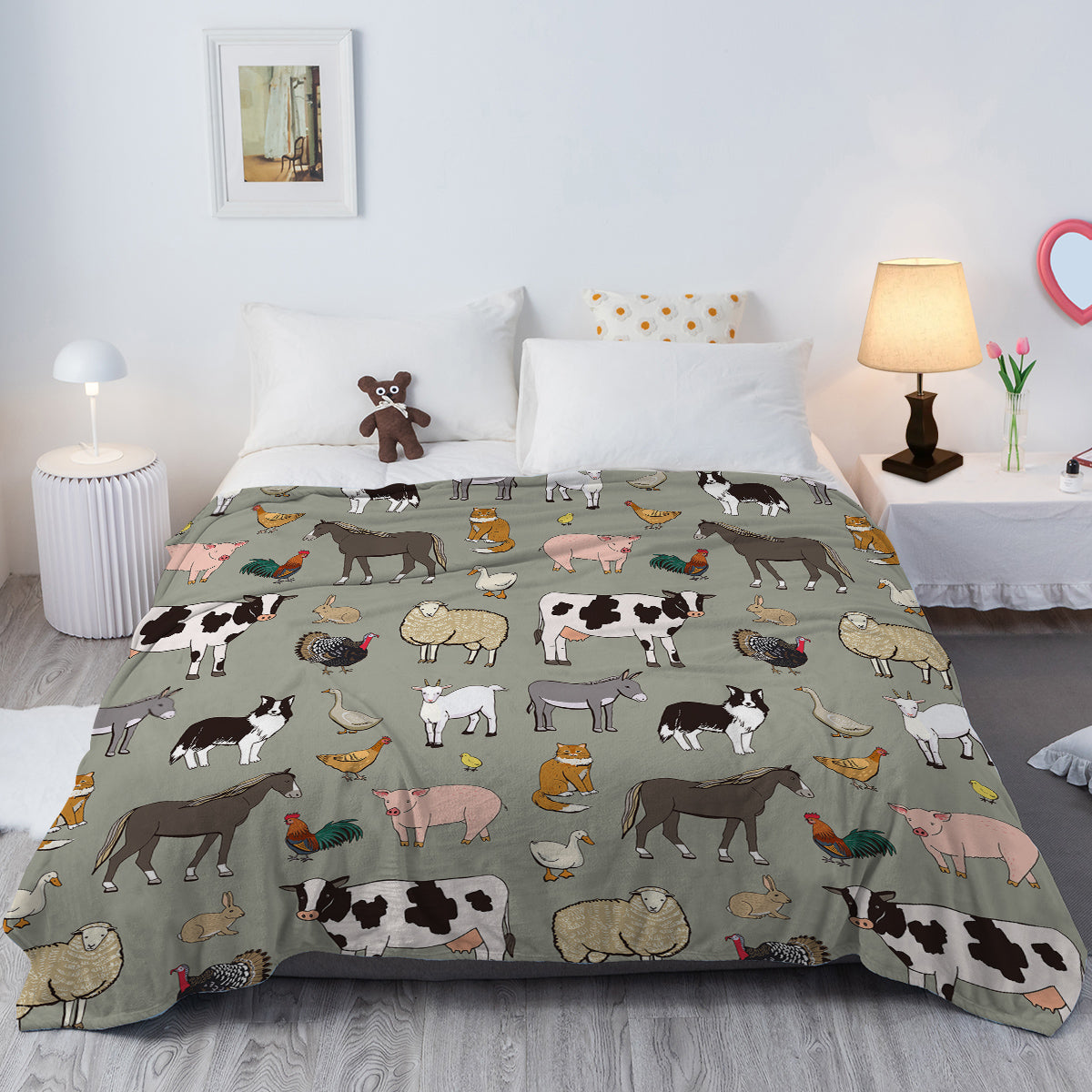 Soft Animal Print Blanket - Durable Flannel Velvet, Multiple Sizes