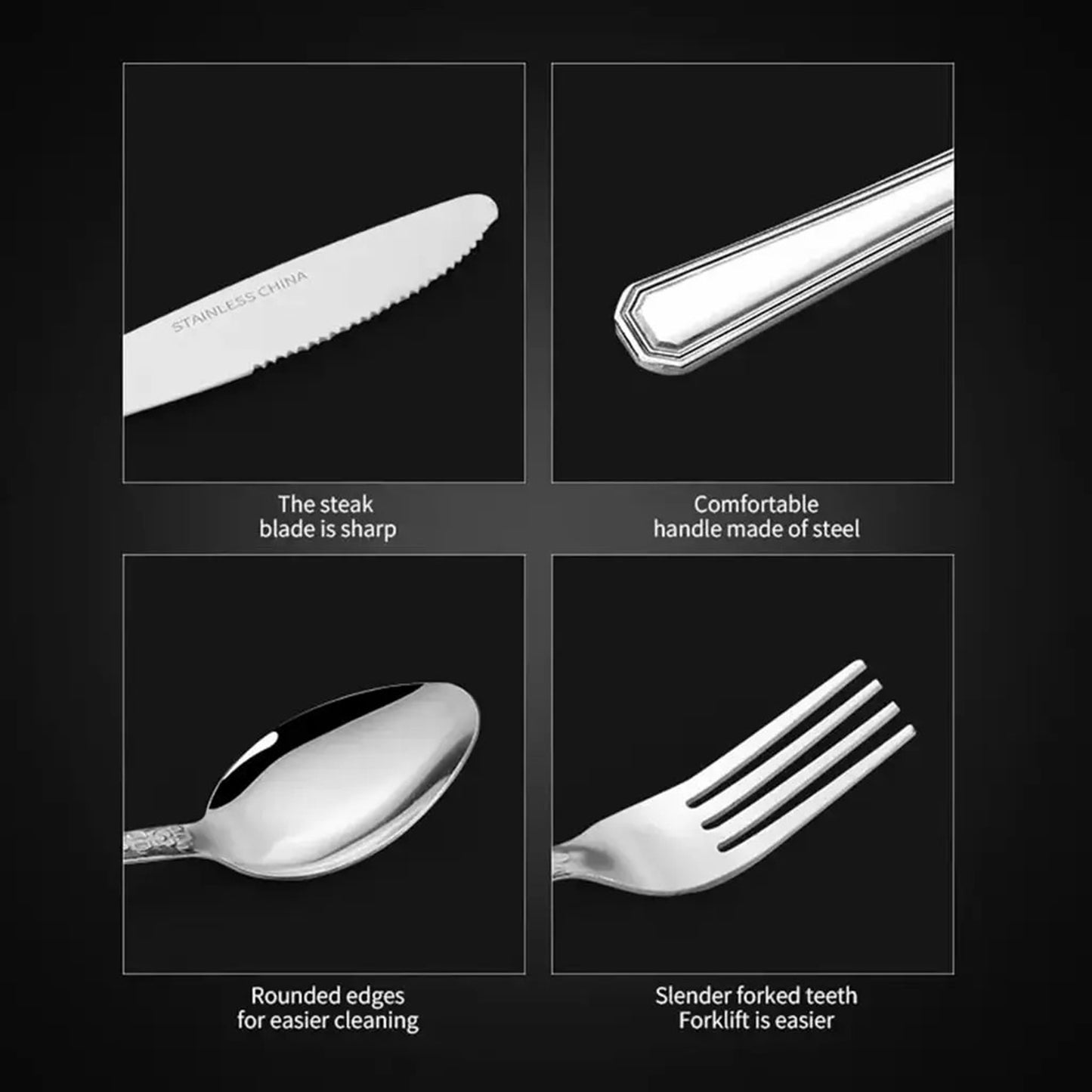 16-Piece Premium Stainless Steel Silverware Set for 4 - Elegant Utensils