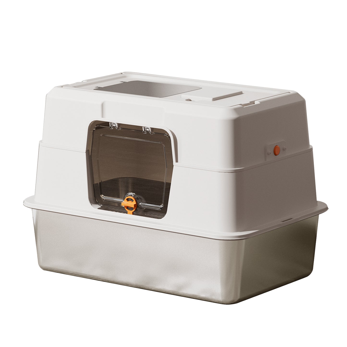 Fully Enclosed Stainless Steel Cat Litter Box with Self Pickup Option
