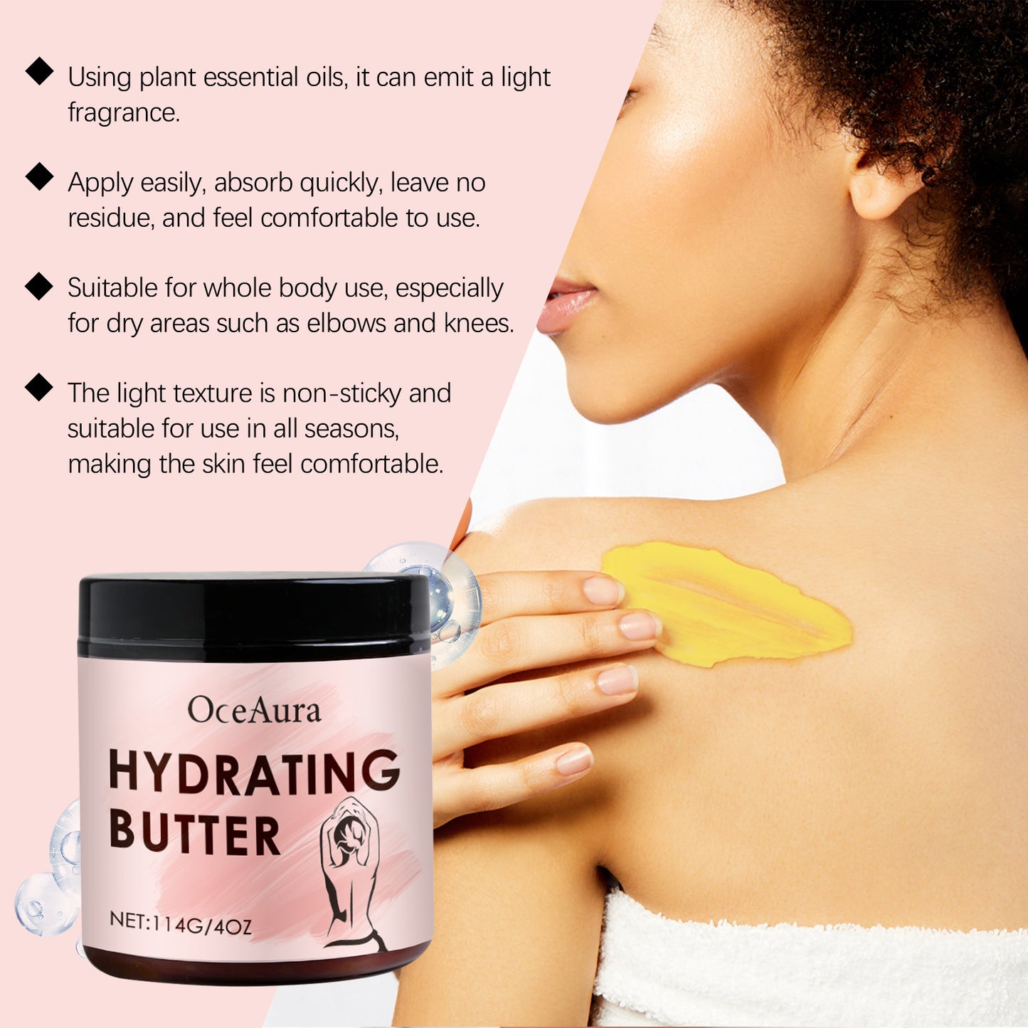 Hydrating Body Cream with Mango, Jojoba & Avocado Oil - Nourishing Skin Care
