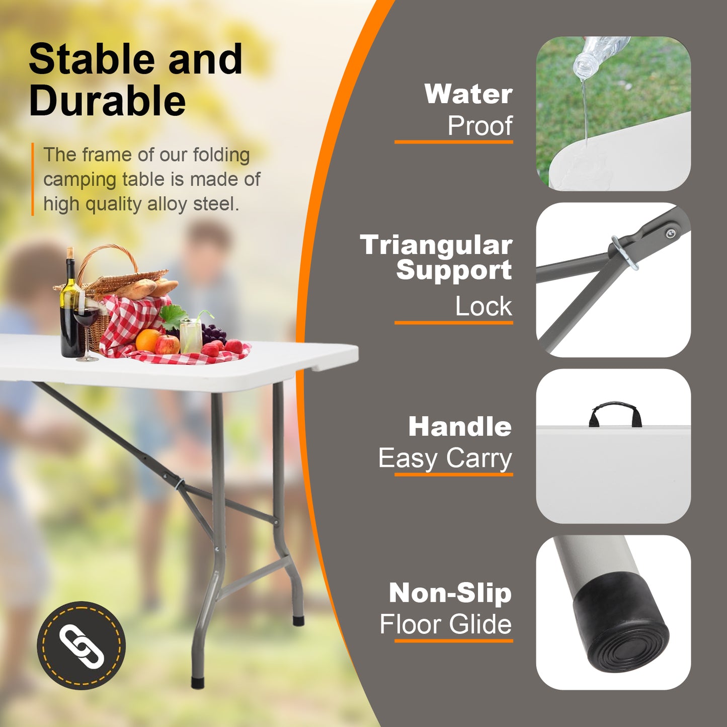 Folding Table 6ft Heavy Duty Portable